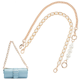 SUPERFINDINGS Zinc Alloy Bag Straps, with Resin Pearl Beads & Lobster Claw Clasps, Spring Gate Ring & Swivel Clasps, Bag Repalcement Accessories