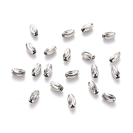 201 Stainless Steel Corrugated Beads, Oval