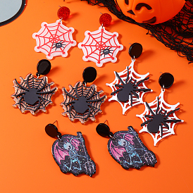 Halloween Creative Funny Acrylic Stud Earrings