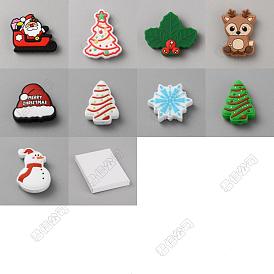 18 piezas 9 estilos cuentas focales de silicona con tema navideño