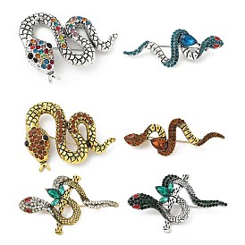Броши из змеиного сплава со стразами для одежды рюкзака