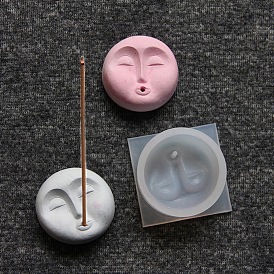 DIY Silicone Mold, Resin Casting Molds, for UV Resin, Epoxy Resin Craft Making, White, Face