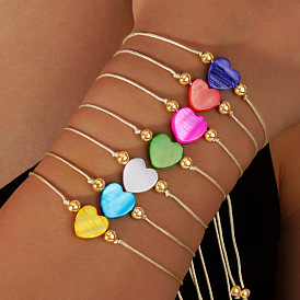 Регулируемые браслеты из бисера в форме ракушек радужного цвета для женщин