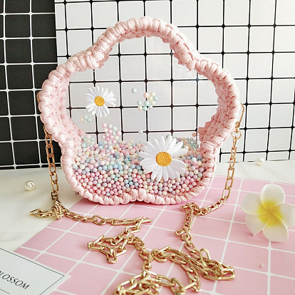 Transparent Acrylic Basket Bottoms, Crochet Basket Base, for Basket Weaving Supplies and Home Decor Craft, Flower