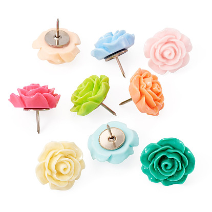 9 шт 9 цвета смоляные цветочные кнопки для рисования, с железными контактами