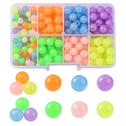 Luminous Acrylic Beads, Glow in the Dark, Round