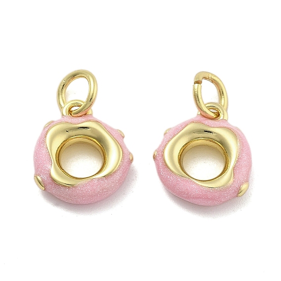 Латунь эмаль прелести, с целью перехода в кольце, без кадмия, без никеля и без свинца, пончики, реальный 18 k позолоченный