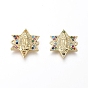 Religion Theme Brass Micro Pave Cubic Zirconia Links/Connectors, Star with Virgin Mary, Colorful