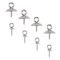 304 Stainless Steel Screw Eye Pin Peg Bails, For Half Drilled Beads