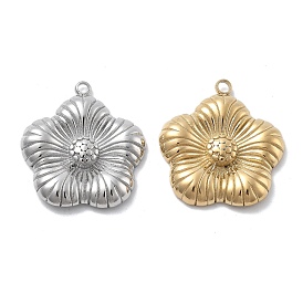 304 подвески из нержавеющей стали, цветочный шарм, ионное покрытие (ip)