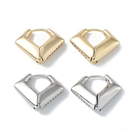Rhombus Brass Micro Pave Cubic Zirconia Stud Earrings for Women
