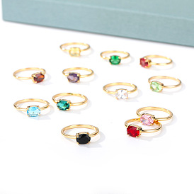 Colorful Zircon December Birthstone Ring for Women's Birthday Gift