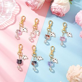 7шт. стеклянные и эмалевые украшения в виде кошек, с поворотными застежками когтя омара