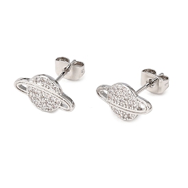 Micro cuivres ouvrent zircone cubique boucles d'oreille, planète