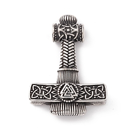 Tibetan Style 304 Stainless Steel Pendants, Hammer