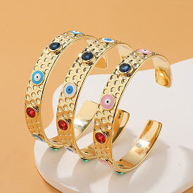 Women's Hip Hop Hand Jewelry Wide Version Devil's Eye Bracelet Bracelet Bracelet Creative Personality Bracelet Trend