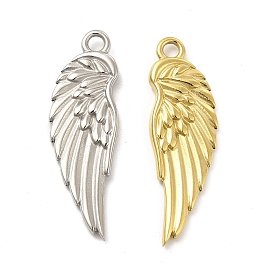 Ion Plating(IP) 304 Stainless Steel Pendants, Wing Charm