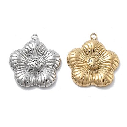 304 подвески из нержавеющей стали, цветочный шарм, ионное покрытие (ip)