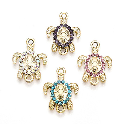 Подвески из сплава со стразами, золотой свет, без кадмия и без свинца, черепаха