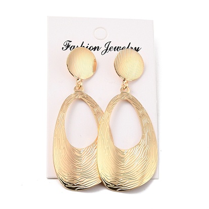 Big Teardrop Iron Dangle Stud Earrings for Girl Women