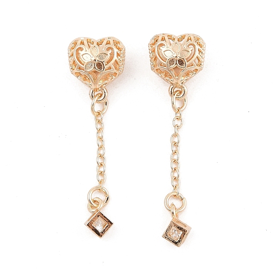 Стойка металлическая латунная микропрофилированная кубическая циркония подвески, долговечный, без свинца и без кадмия, сердце