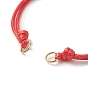 2Pcs Braided Waxed Polyester Cord, with 304 Stainless Steel Jump Rings, for Adjustable Link Bracelet Making