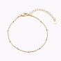 Brass Ball Chain Bracelets, with Rondelle Beads