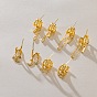 304 из нержавеющей стали горный хрусталь шпилька серьги болтаться, серьги-кольца, реальный 18 k позолоченный и цвет нержавеющей стали