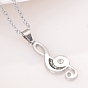 2Pcs 2 Style Alloy Musical Note Matching Puzzel Pendant Necklaces Set, Word I Love You Couple Necklaces for Best Friends Lovers