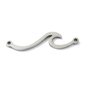 304 Stainless Steel Connector Charms, Wave Shaped Links