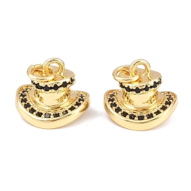 Латунные микро проложить кубического циркония подвески, шляпные прелести, долговечный, стойки покрытие, без свинца и без кадмия, реальный 18 k позолоченный