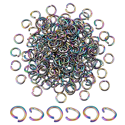 200pcs 304 anneaux de saut ouverts en acier inoxydable, anneau, placage ionique (ip)
