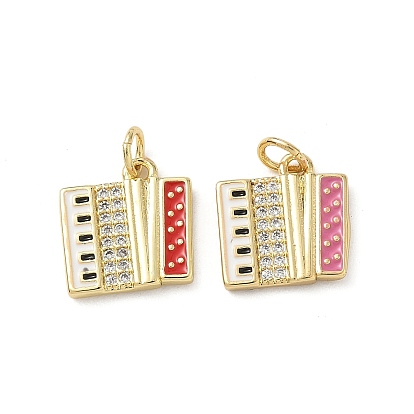 Латунные микропаве прозрачные кубические циркониевые подвески, мелодичные чары, с прыгающим кольцом и эмалью, стойки покрытие, долговечный, без свинца и без кадмия