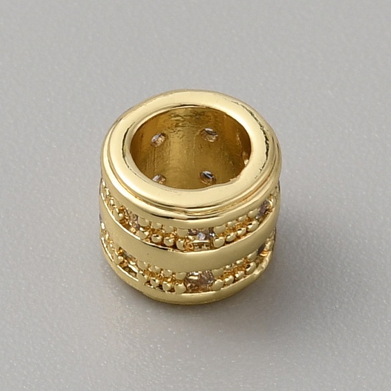 Латуни кубического циркония европейские шарики, бусины с большим отверстием, колонка