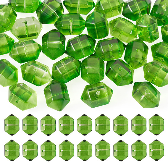 30Pcs Transparent Handmade Lampwork Beads, Bullet Shape, Faceted