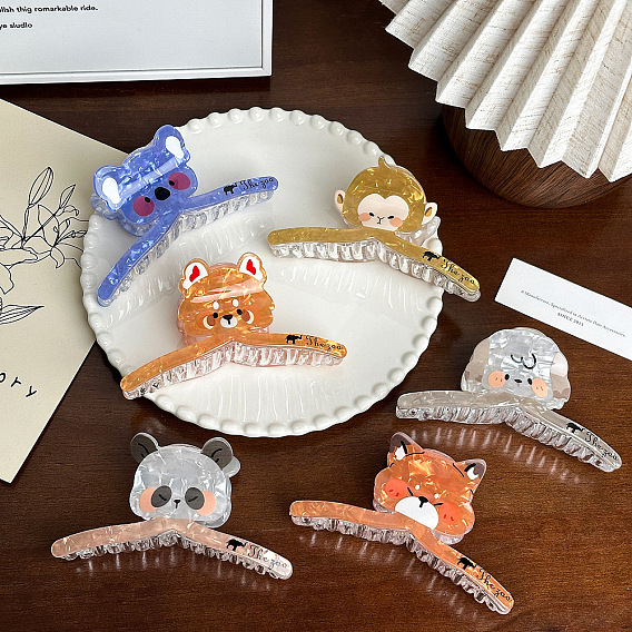 Животные акриловые заколки для волос в виде когтей, аксессуары для волос для женщин и девочек