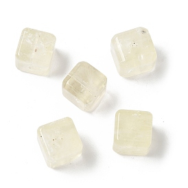 Натуральные бусины из лимонного кварца (нагретые)., кубические