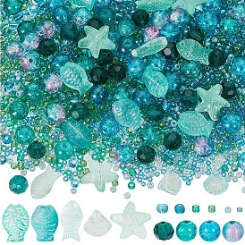 Ocean Theme DIY Seed & Glass Beads Jewelry Making Finding Kit