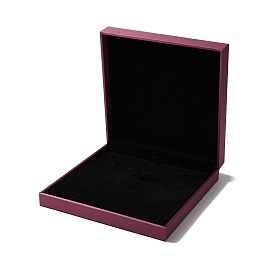 Caja rectangular de cuero sintético para guardar joyas, collares y colgantes, Estuche para guardar joyas y collares