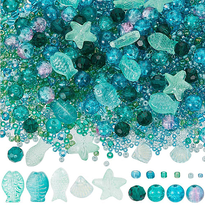 Ocean Theme DIY Seed & Glass Beads Jewelry Making Finding Kit