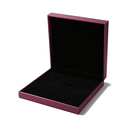 Caja rectangular de cuero sintético para guardar joyas, collares y colgantes, Estuche para guardar joyas y collares