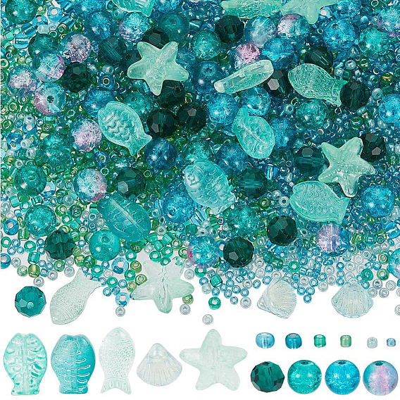 Ocean Theme DIY Seed & Glass Beads Jewelry Making Finding Kit
