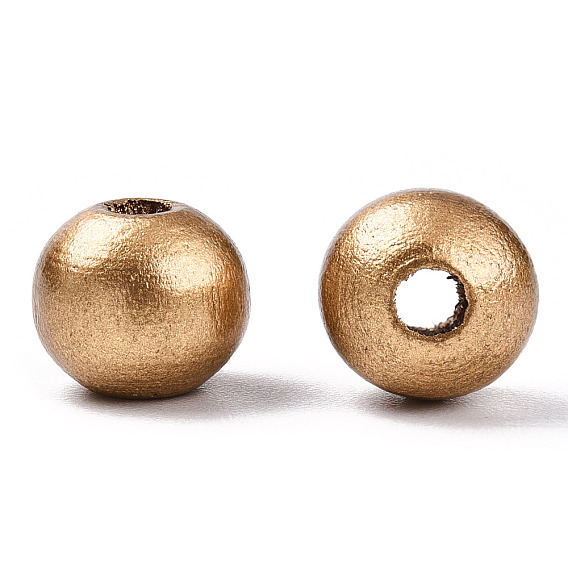 Бусины из натурального дерева, круглые