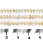 Perlas de cuarzo rutilado naturales hebras, facetados, Rondana plana