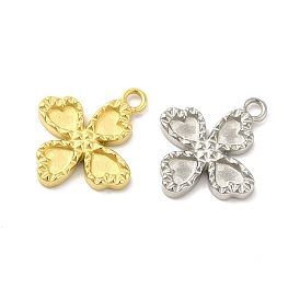 Ion Plating(IP) 304 Stainless Steel Pendants, Clover Charm