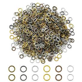 1200 pcs 6 colores anillos de salto abiertos de hierro, sin níquel, anillo redondo