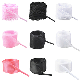 9 пар 9 моделей шнурков из полиэстера/органзы, для обувной фурнитуры