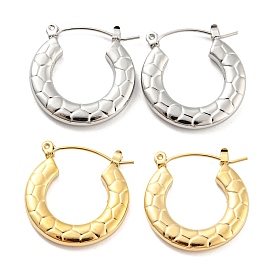 Texture Ring 304 Stainless Steel Hoop Earrings for Women