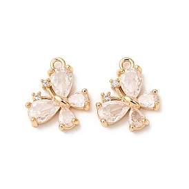 Латунь с кубическим цирконием подвеской, бабочки прелести, реальный 18 k позолоченный