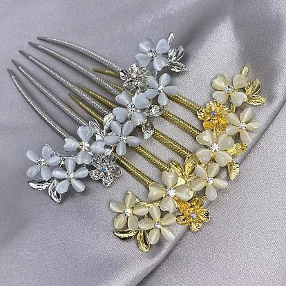 Exquisite Cat's Eye Stone Hair Comb for Elegant and Graceful Hairstyles